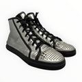 Gucci Silver Studded Toe Leather High-Top Sneakers