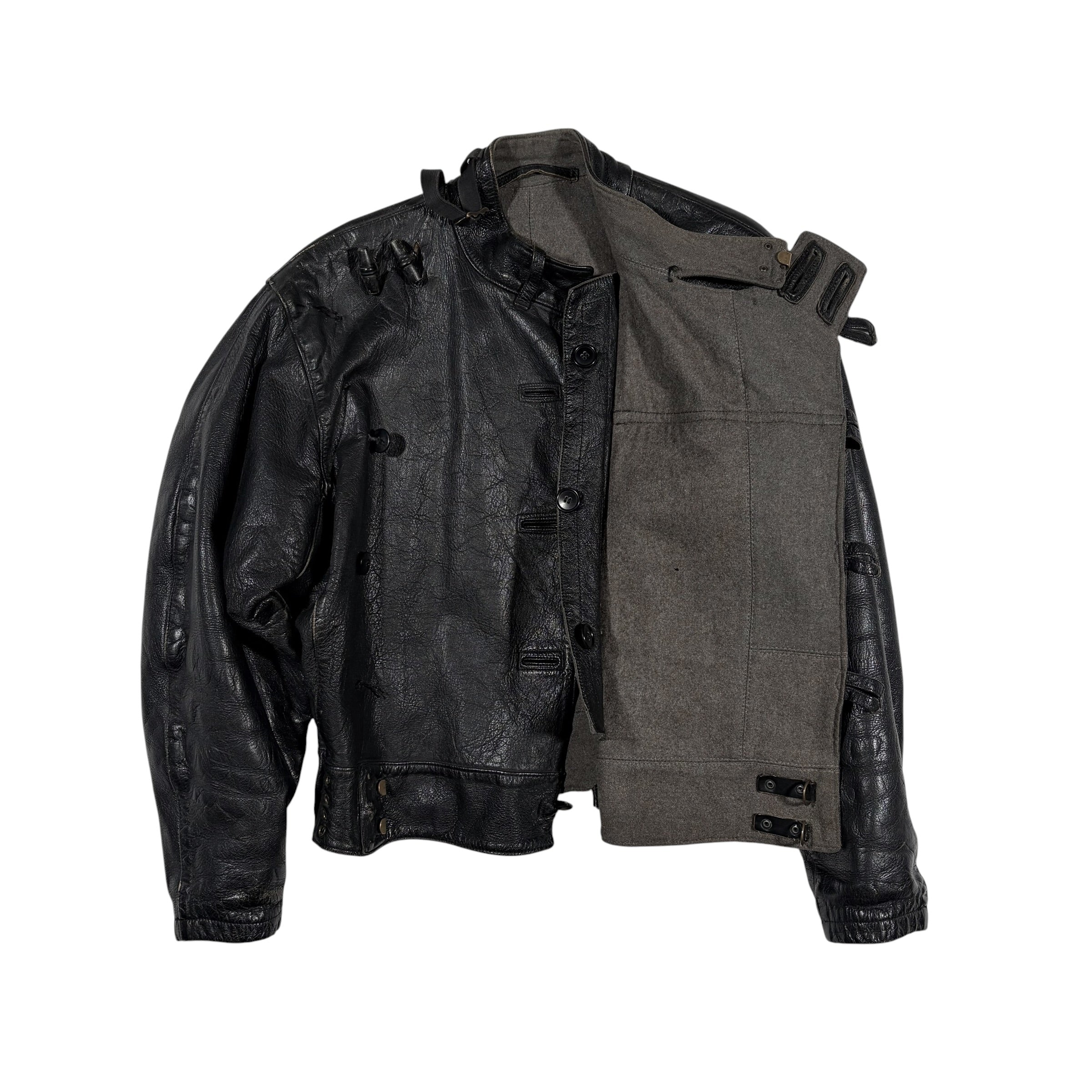 Vintage Swedish Military M1910 Leather Dispatch Rider Jacket