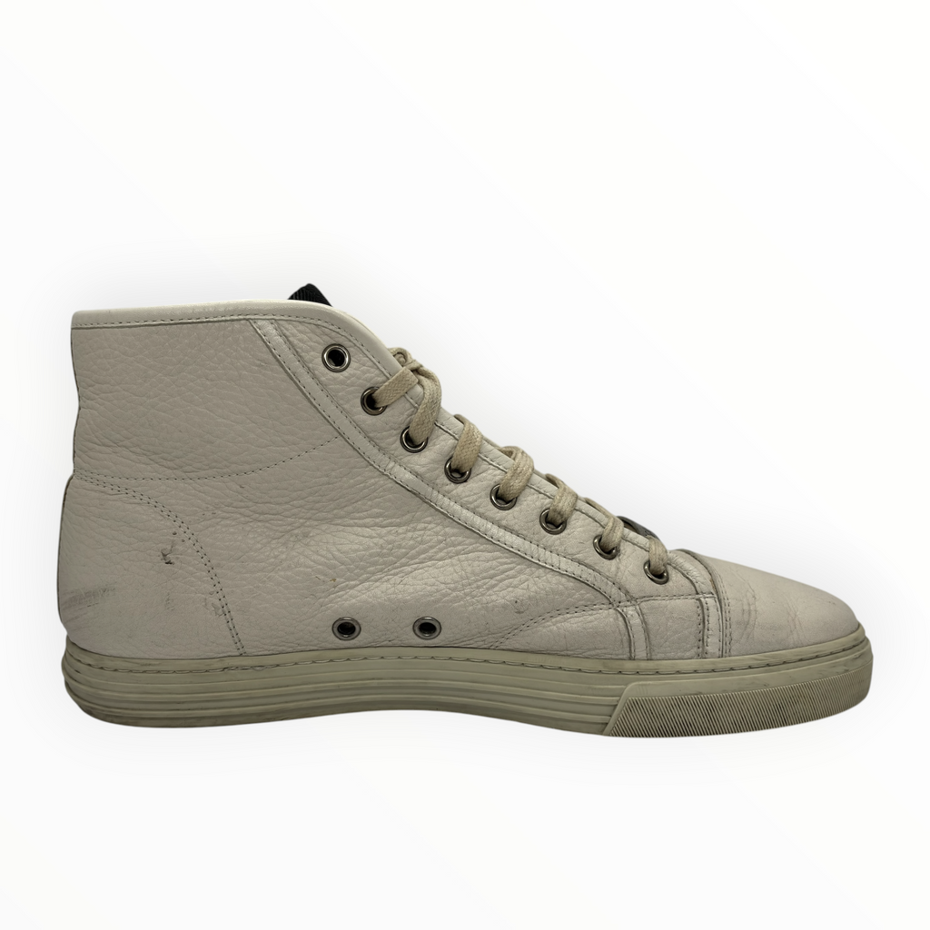 Gucci Off-White Pebbled Leather High-Top Sneakers