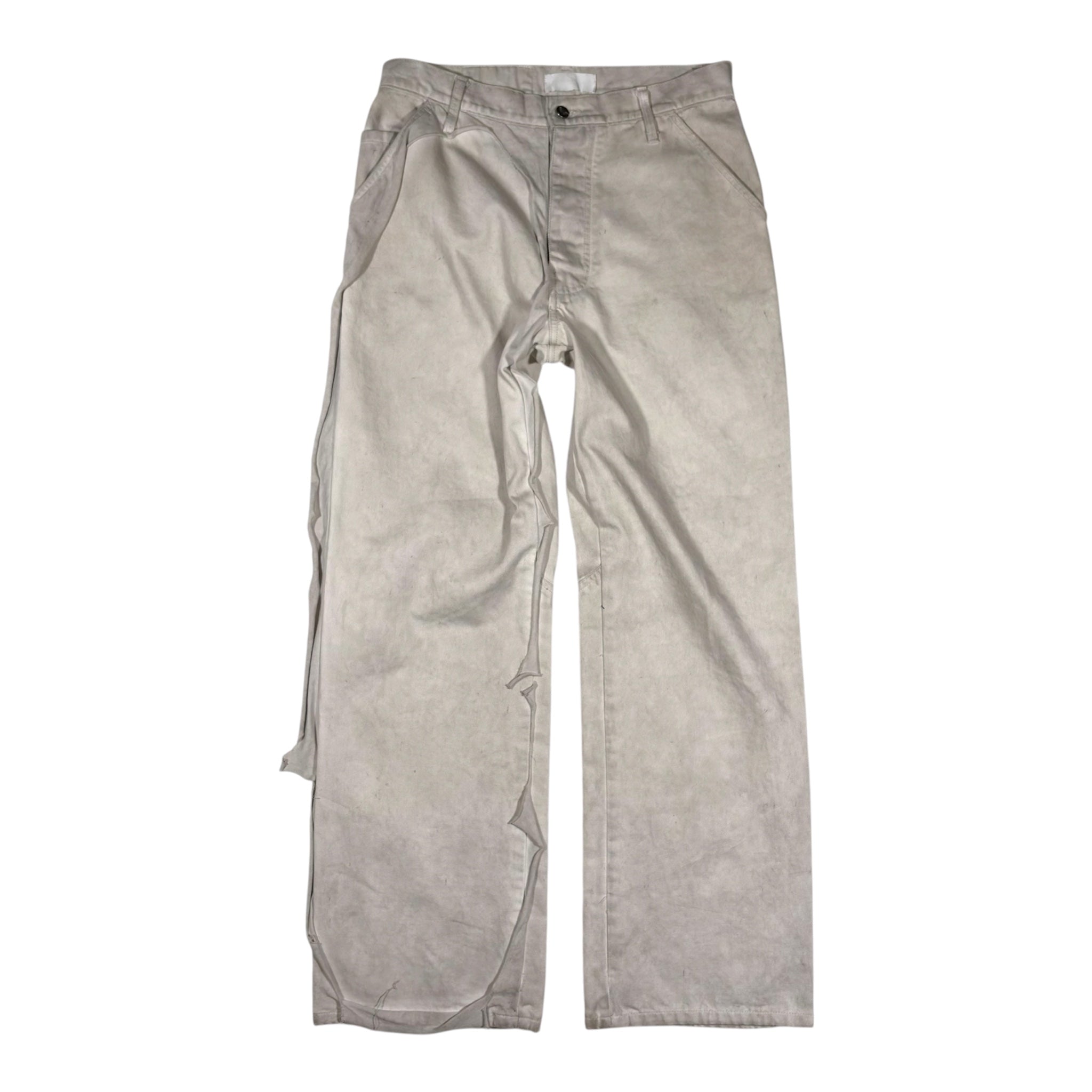 Alexander Digenova Off-White Distressed Utility Workwear Pants