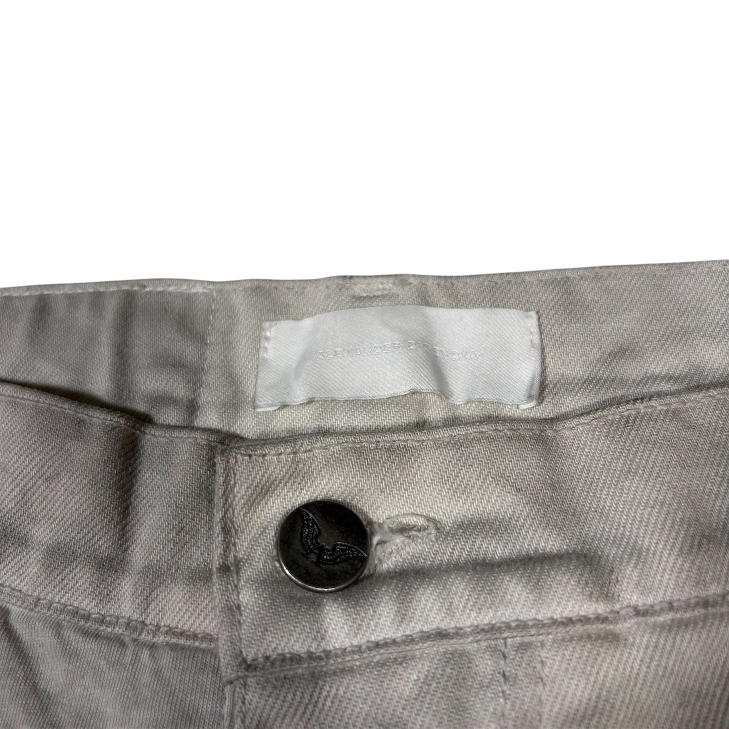 Alexander Digenova Off-White Distressed Utility Workwear Pants