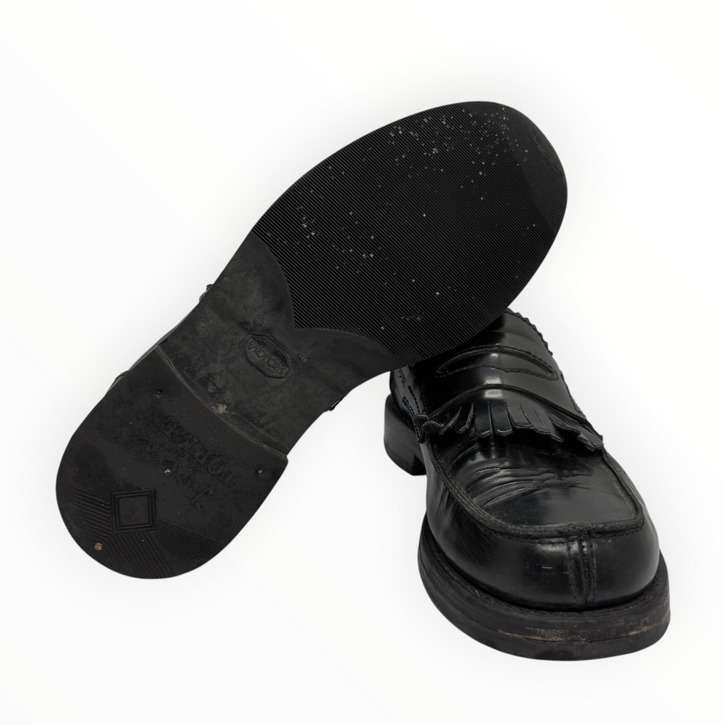 Our Legacy Black Leather Fringe Loafers