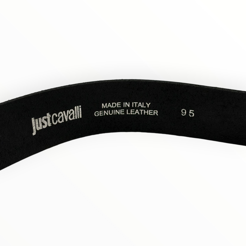 Just Cavalli Twin Snake Buckle Leather Belt