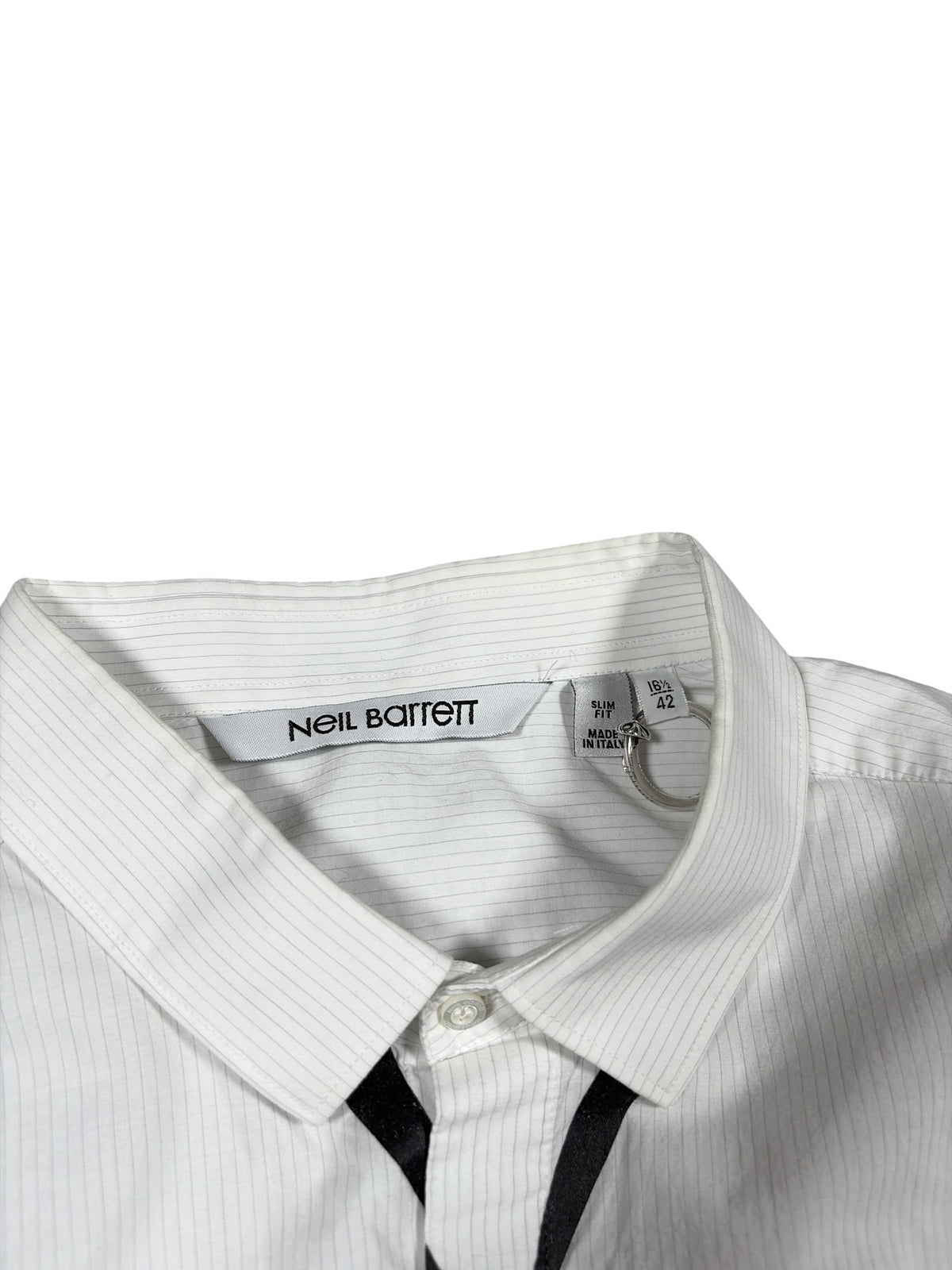 Neil Barrett Pinstripe Faux-Tie Shirt