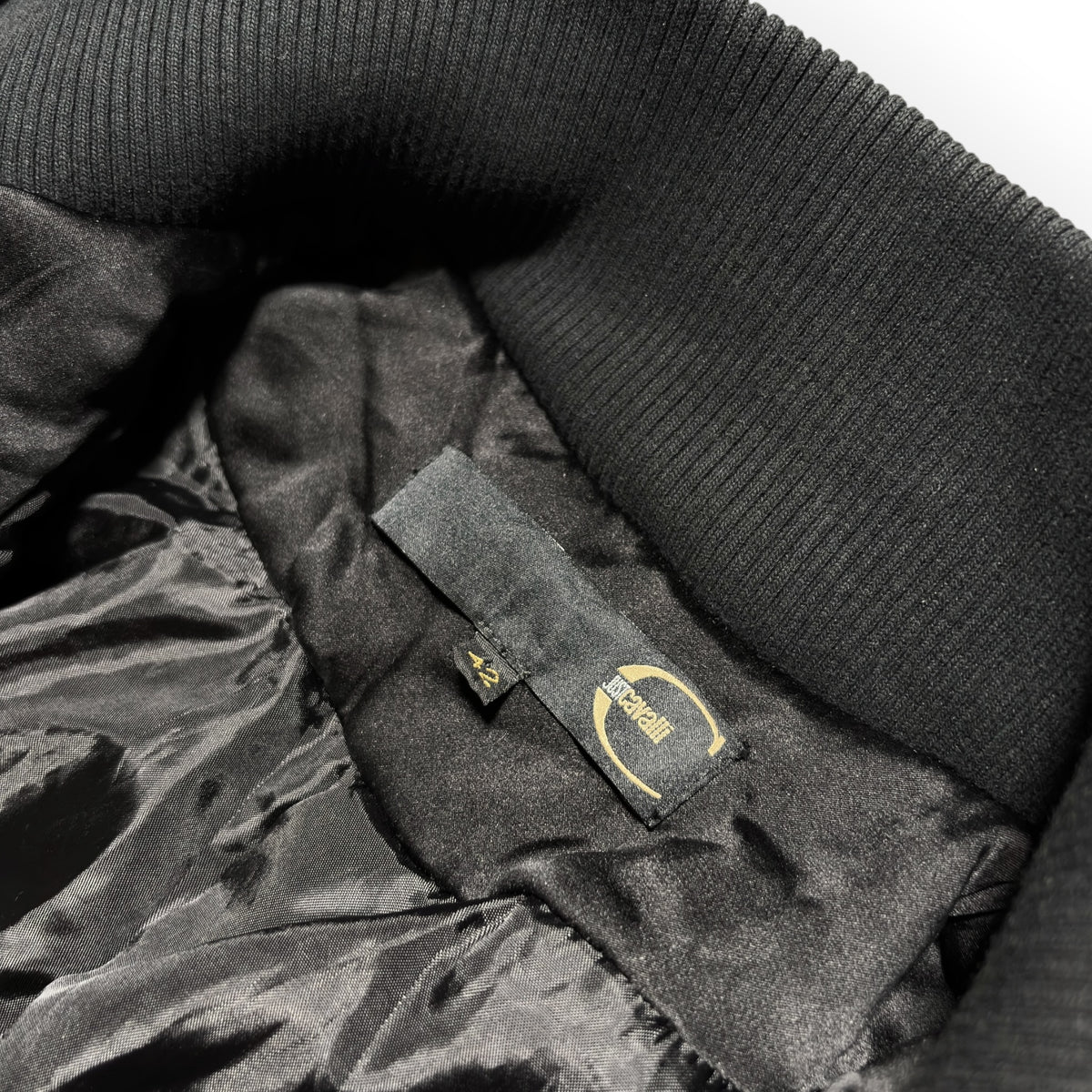 Just Cavalli AW05 Multi-Pocket Strapped Silk Bomber Jacket