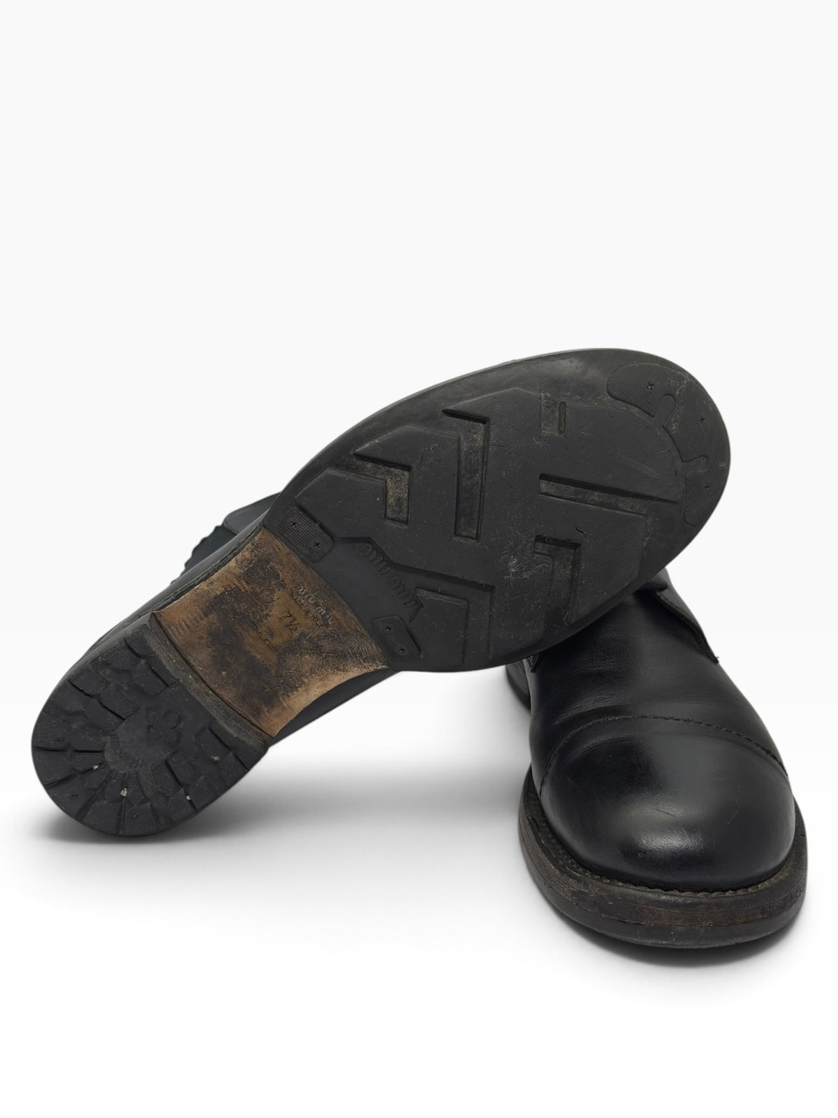 Miu Miu 00s Leather Cap-Toe Boots
