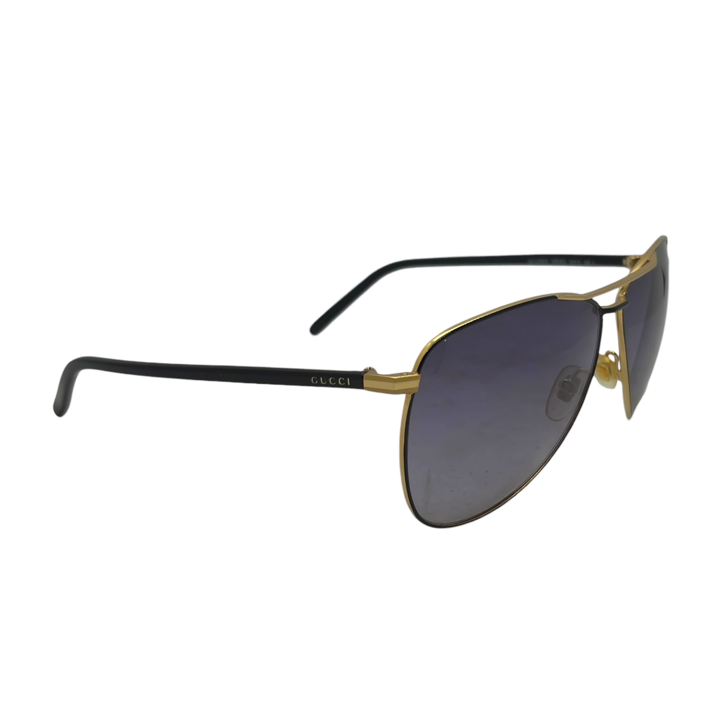 Gucci Script Logo Metal Aviator Sunglasses