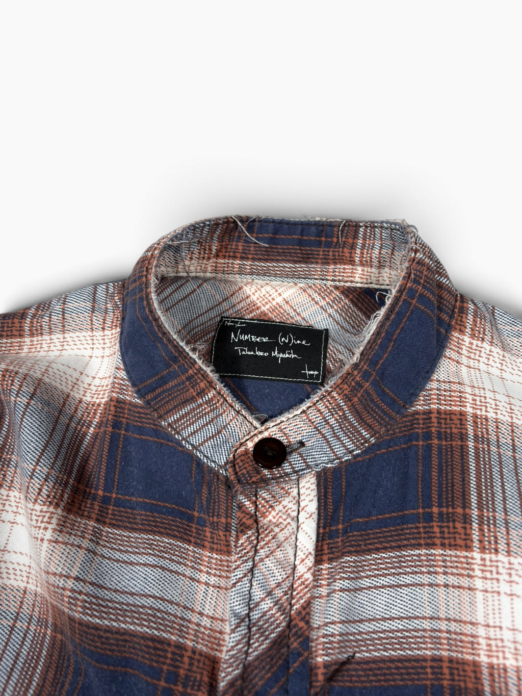 Number (N)ine AW08 Plaid Distressed Flannel Shirt