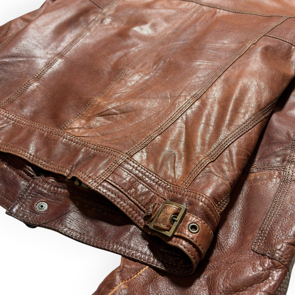 Dolce & Gabbana Vintage Brown Lambskin Leather Multi-Pocket Jacket