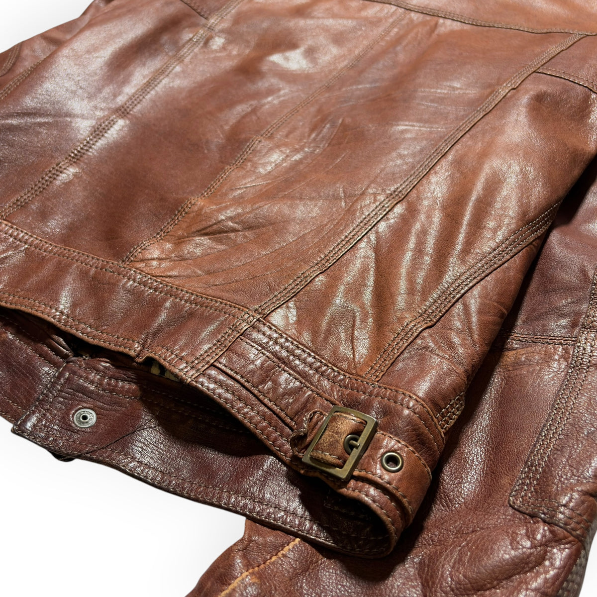 Dolce & Gabbana Vintage Brown Lambskin Leather Multi-Pocket Jacket