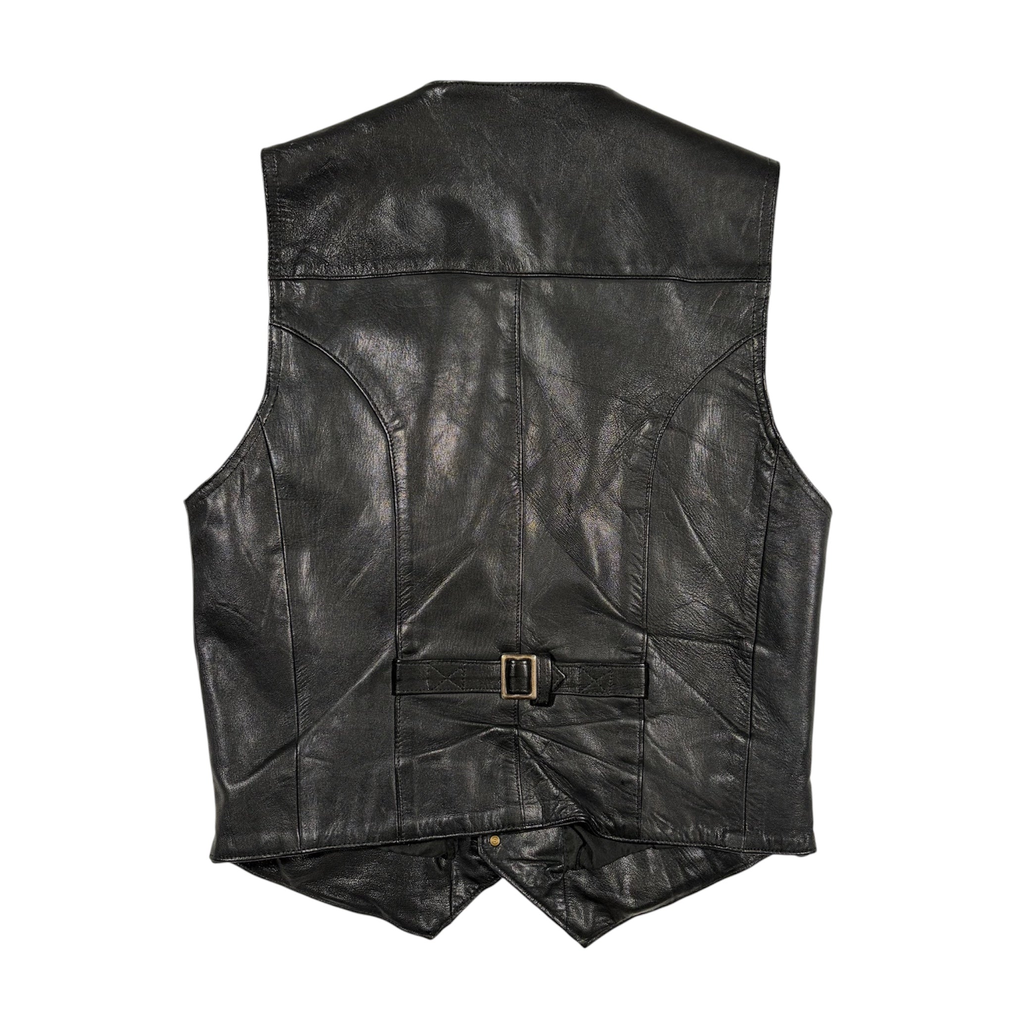 Vintage Black Leather Vest