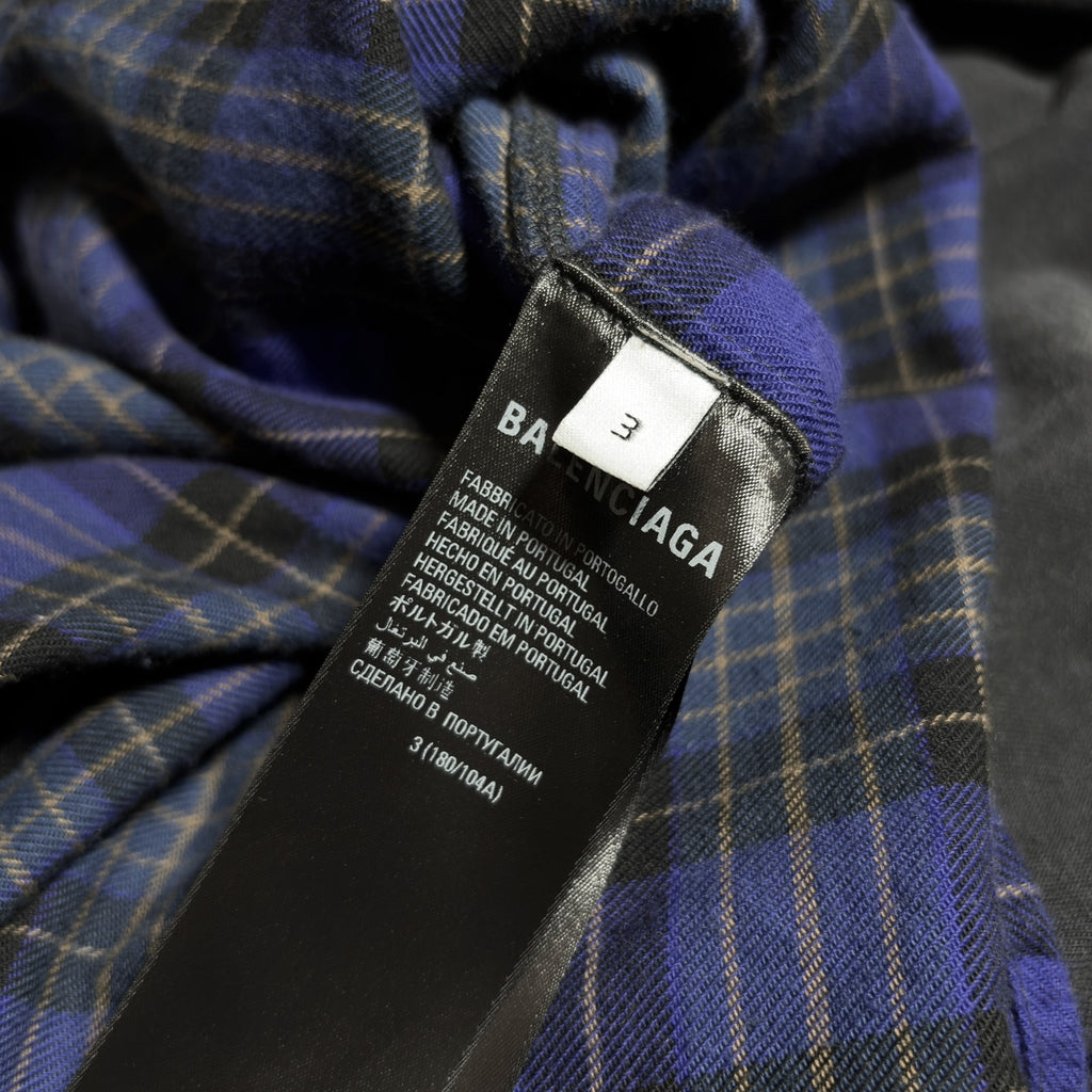 Balenciaga Hybrid Graphic Flannel Long-Sleeve Shirt