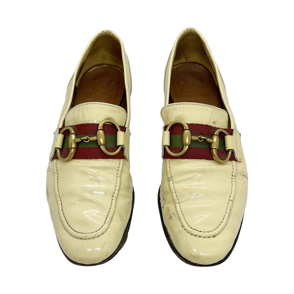 Gucci Horsebit White Loafers
