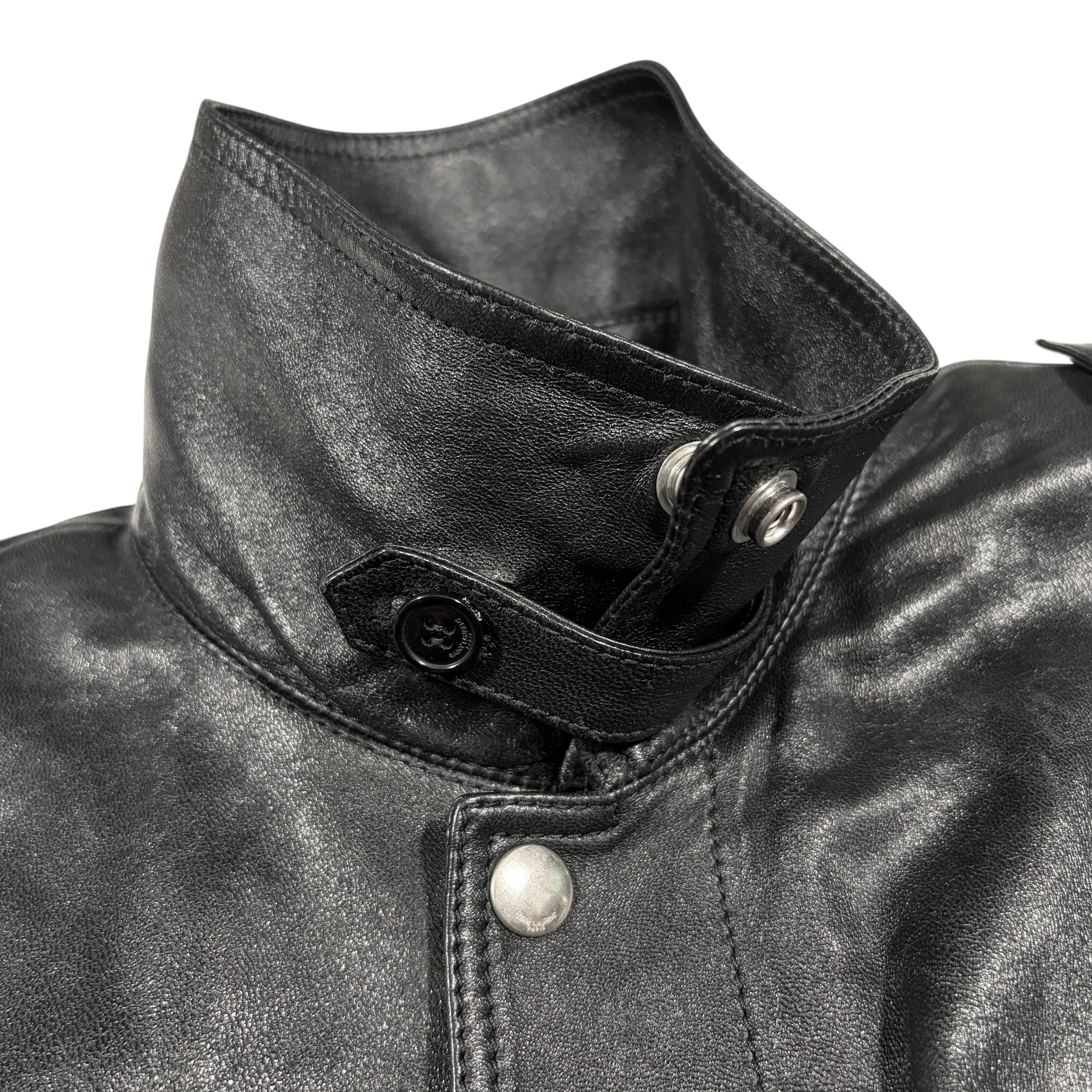 Saint Laurent Paris FW15 Shearling-Lined Leather Flight Jacket