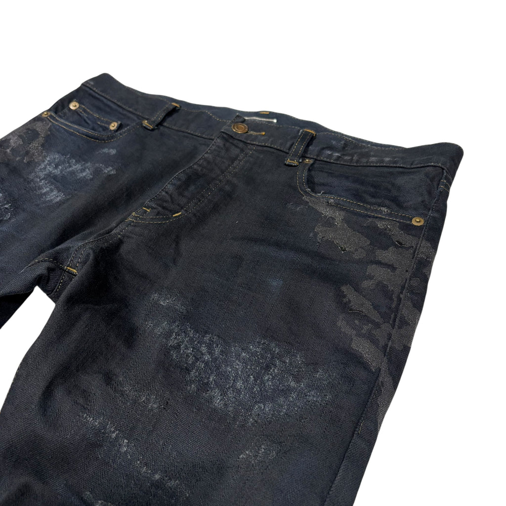 Saint Laurent Paris AW13 Oil Stain Scab Denim Jeans