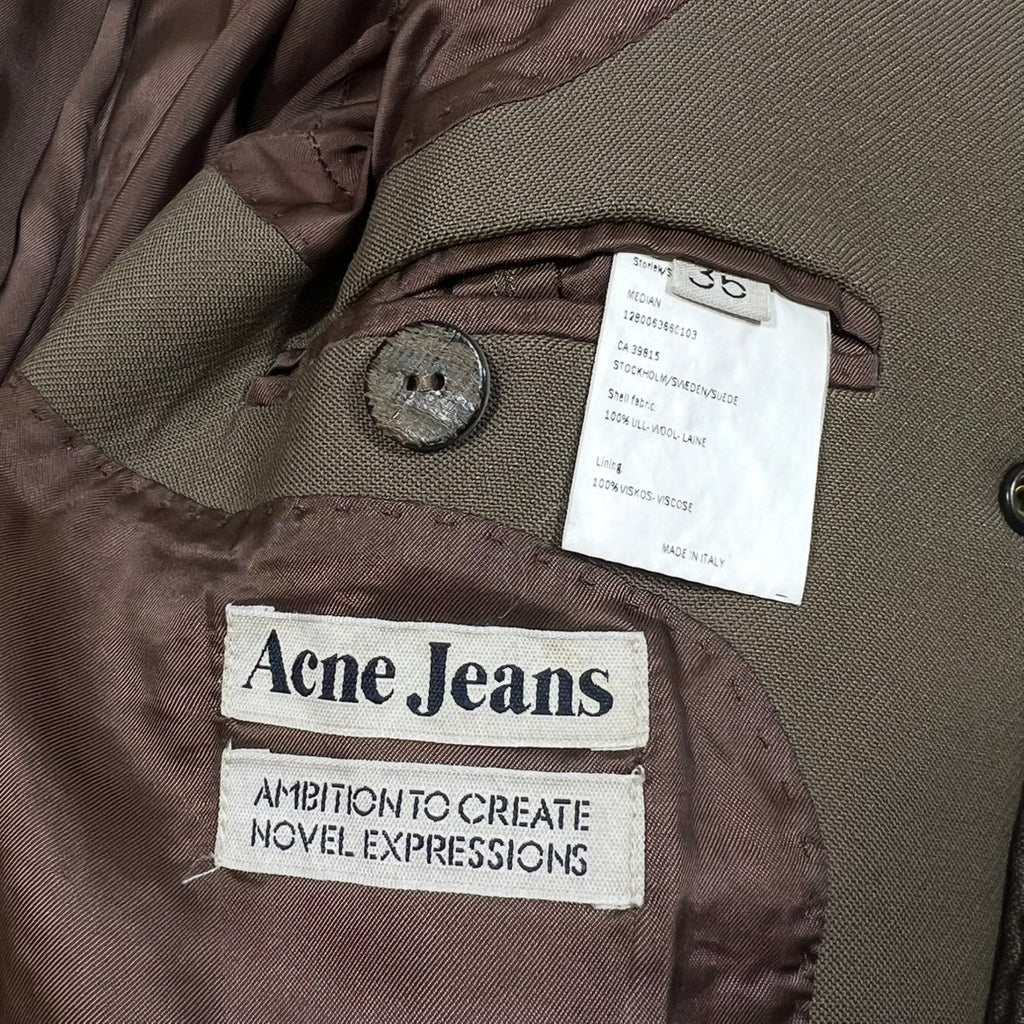 Acne Jeans Funnel-Neck Wool Coat