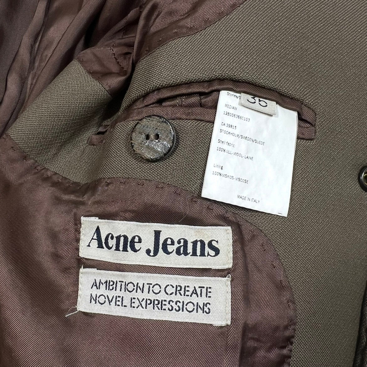 Acne Jeans Funnel-Neck Wool Coat