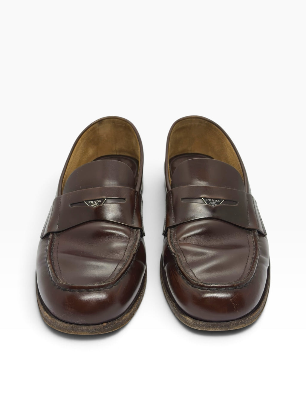 Prada 00s Logo Leather Loafers
