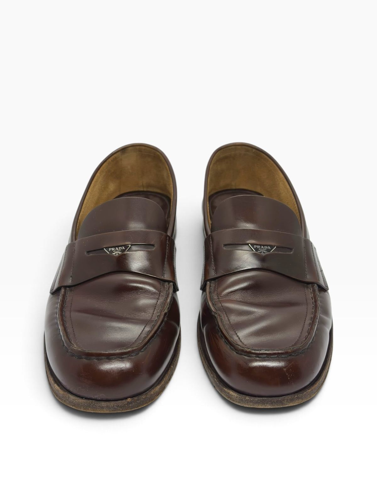 Prada 00s Logo Leather Loafers