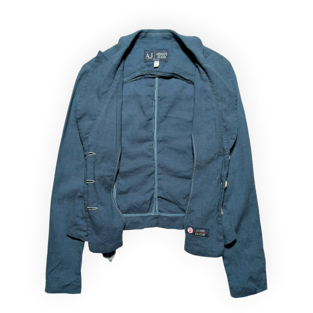 Armani Jeans Linen-Blend Single-Breasted Blazer