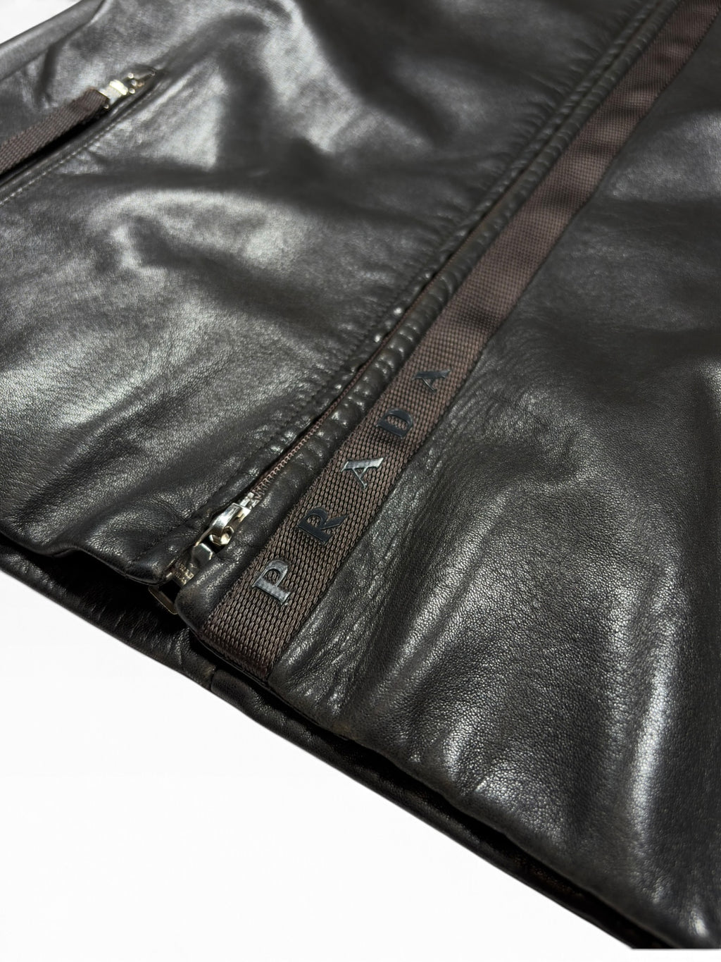 Prada Black Hooded Leather Jacket