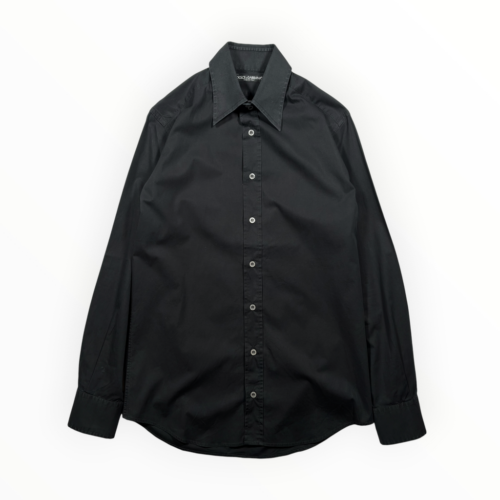 Dolce & Gabbana 2000s Black Cotton Dress Shirt