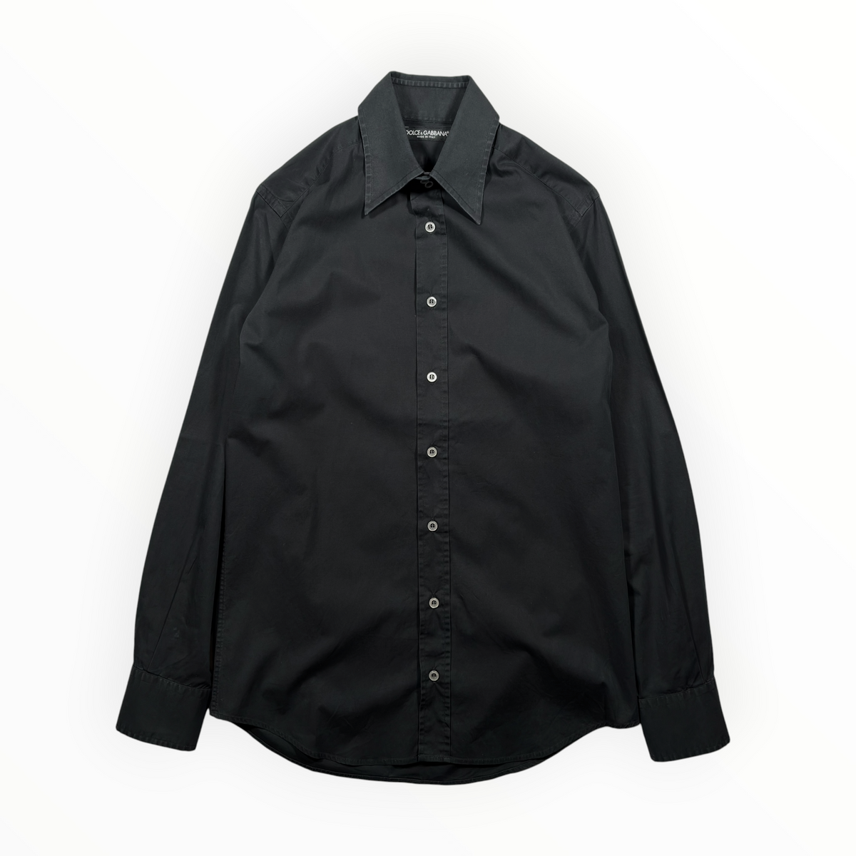 Dolce & Gabbana 2000s Black Cotton Dress Shirt