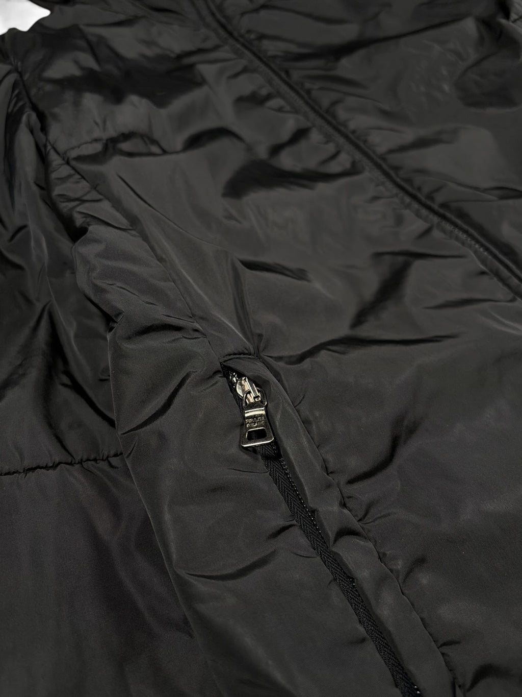 Prada Black Padded Hooded Nylon Jacket