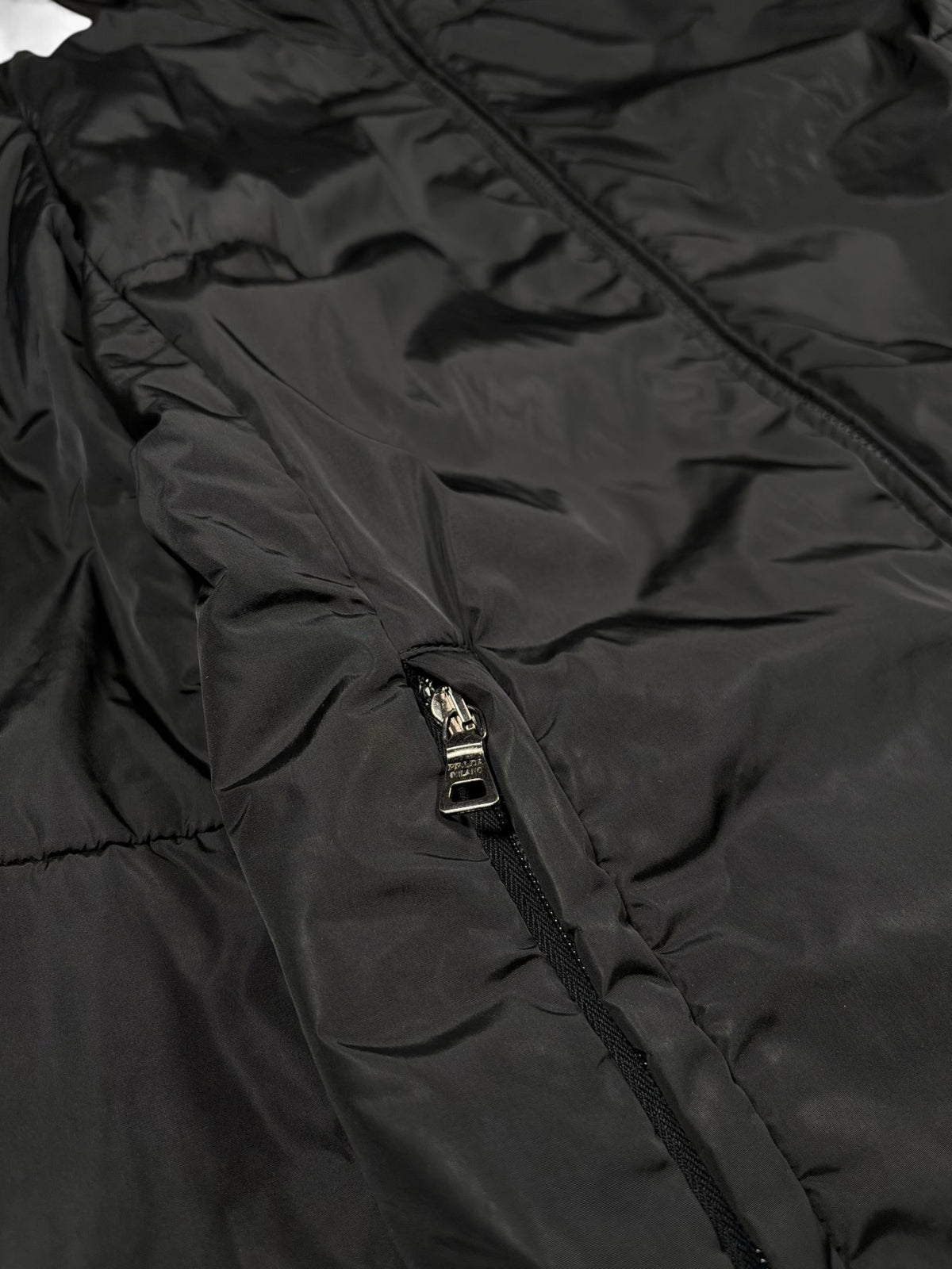 Prada Black Padded Hooded Nylon Jacket