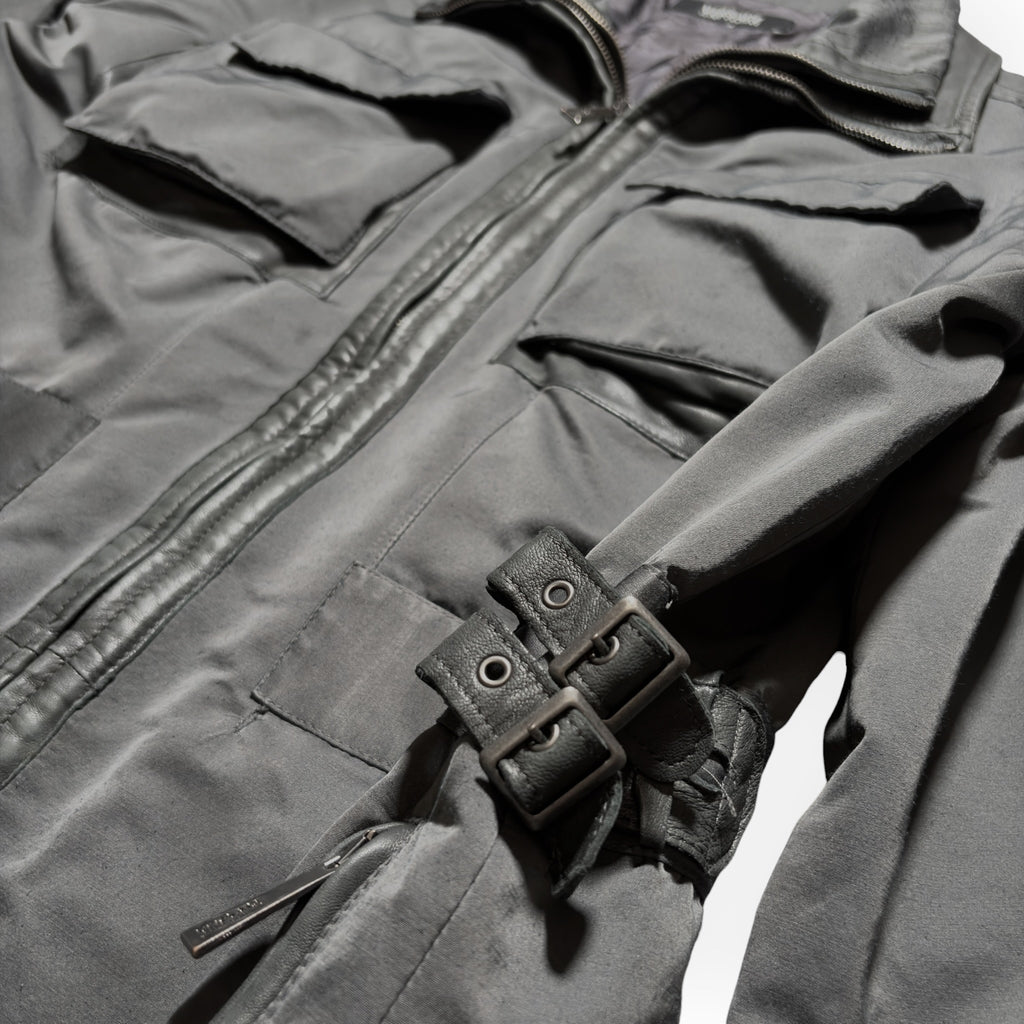 Versace Jeans Couture Leather-Trimmed Buckled Utility Parka