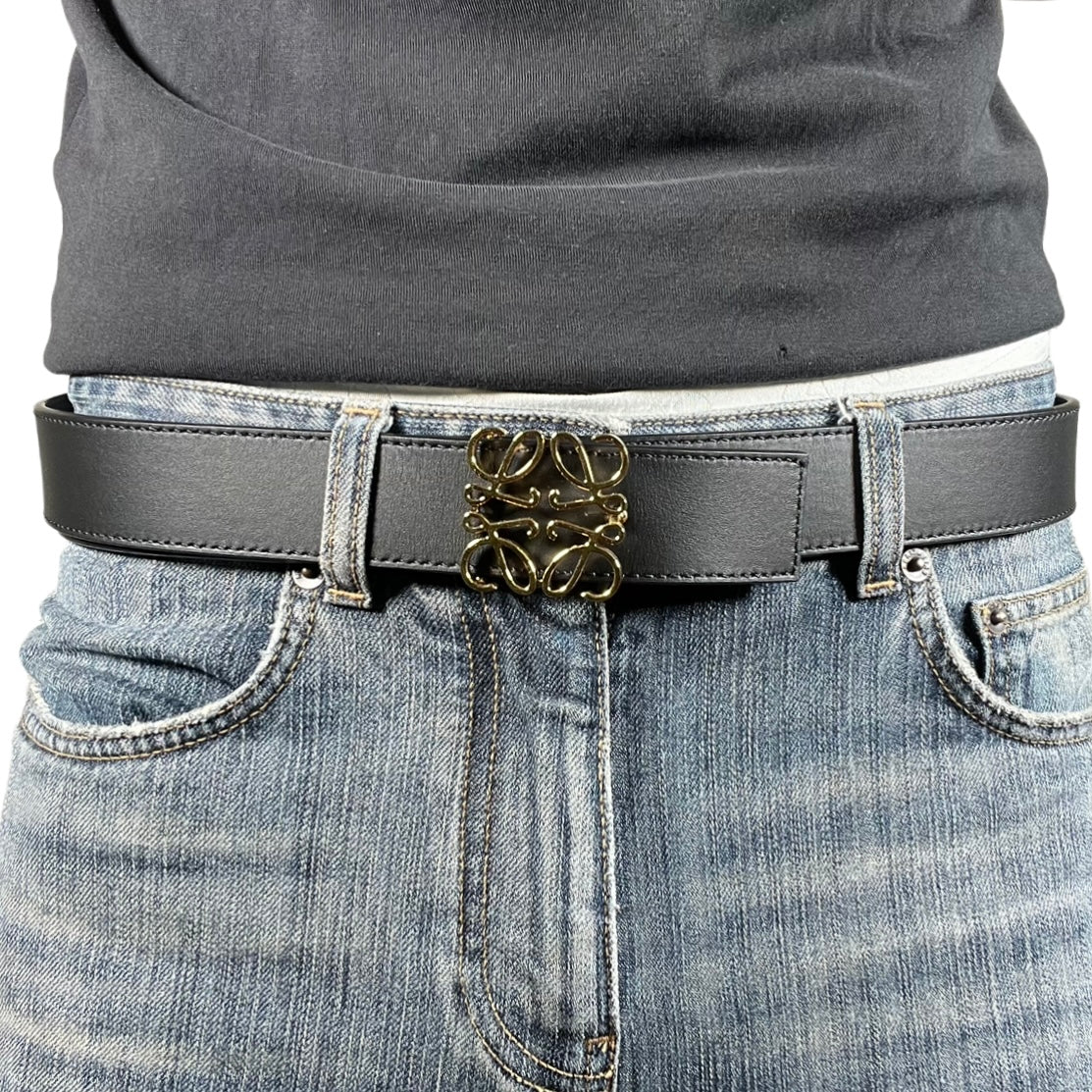 Loewe Gold Reversible Anagram Belt
