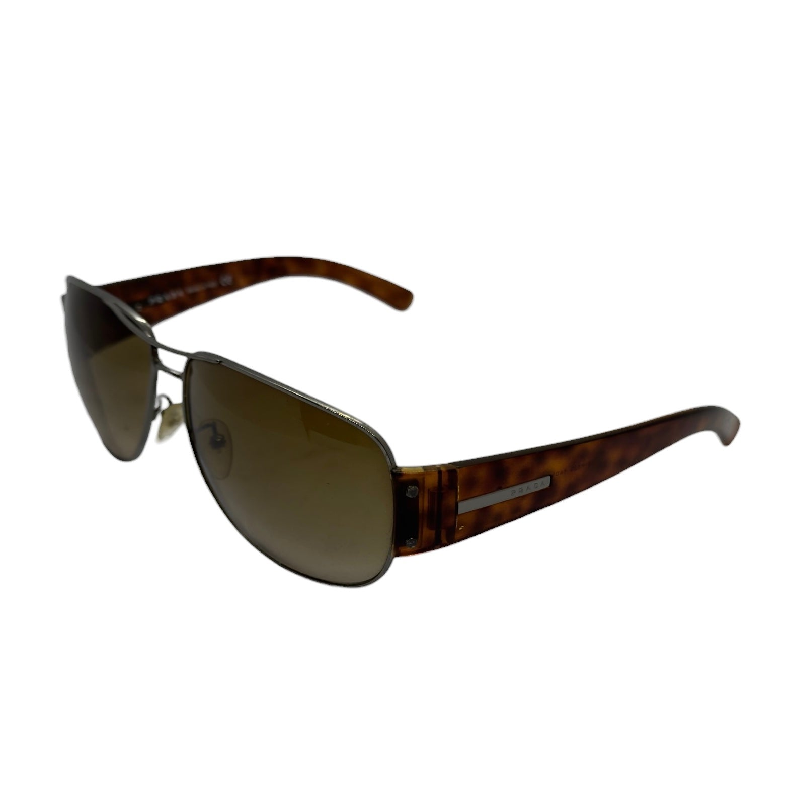 Prada Vintage Tortoiseshell & Gunmetal Aviator Sunglasses