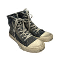 Balenciaga Paris High-Top Distressed Denim Sneakers