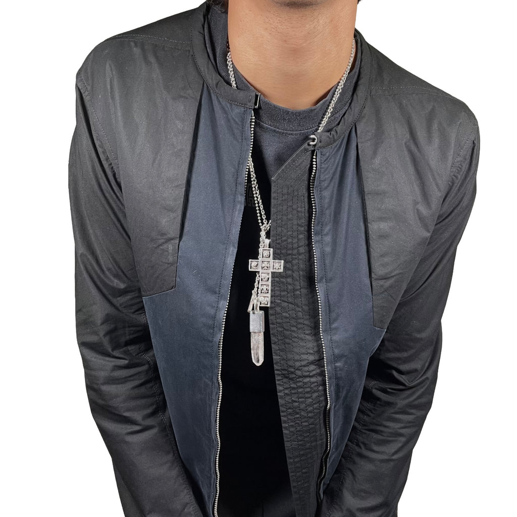 Rick Owens 2012 Bi-Color Velcro Panel Bomber Jacket