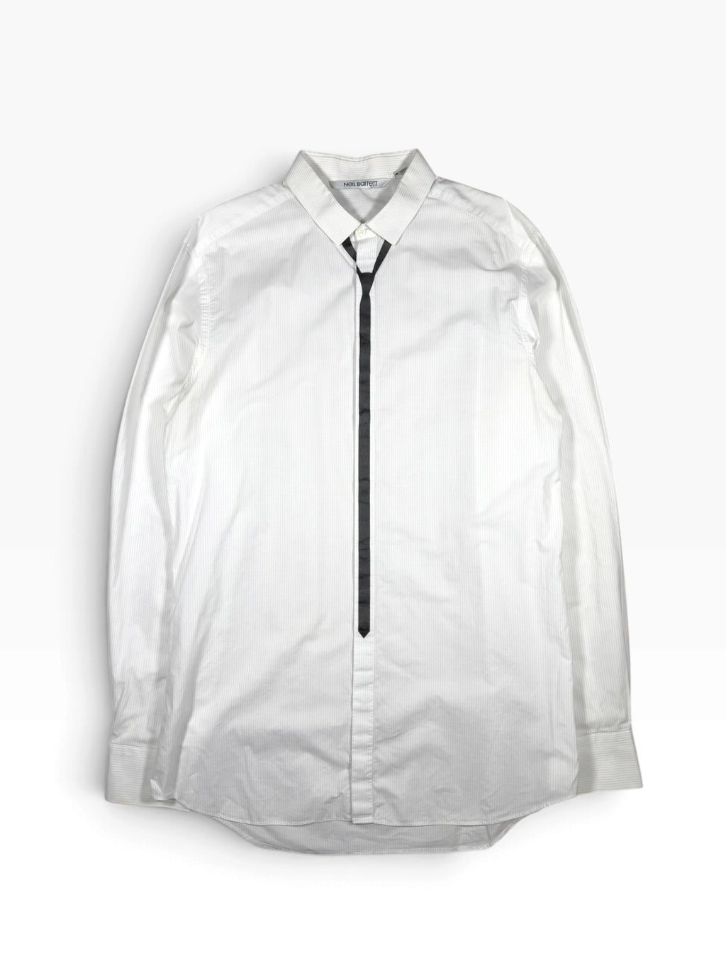 Neil Barrett Pinstripe Faux-Tie Shirt