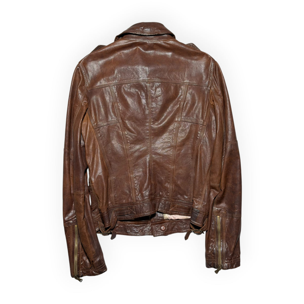 D&G Multi-Pocket Brown Lambskin Leather Jacket