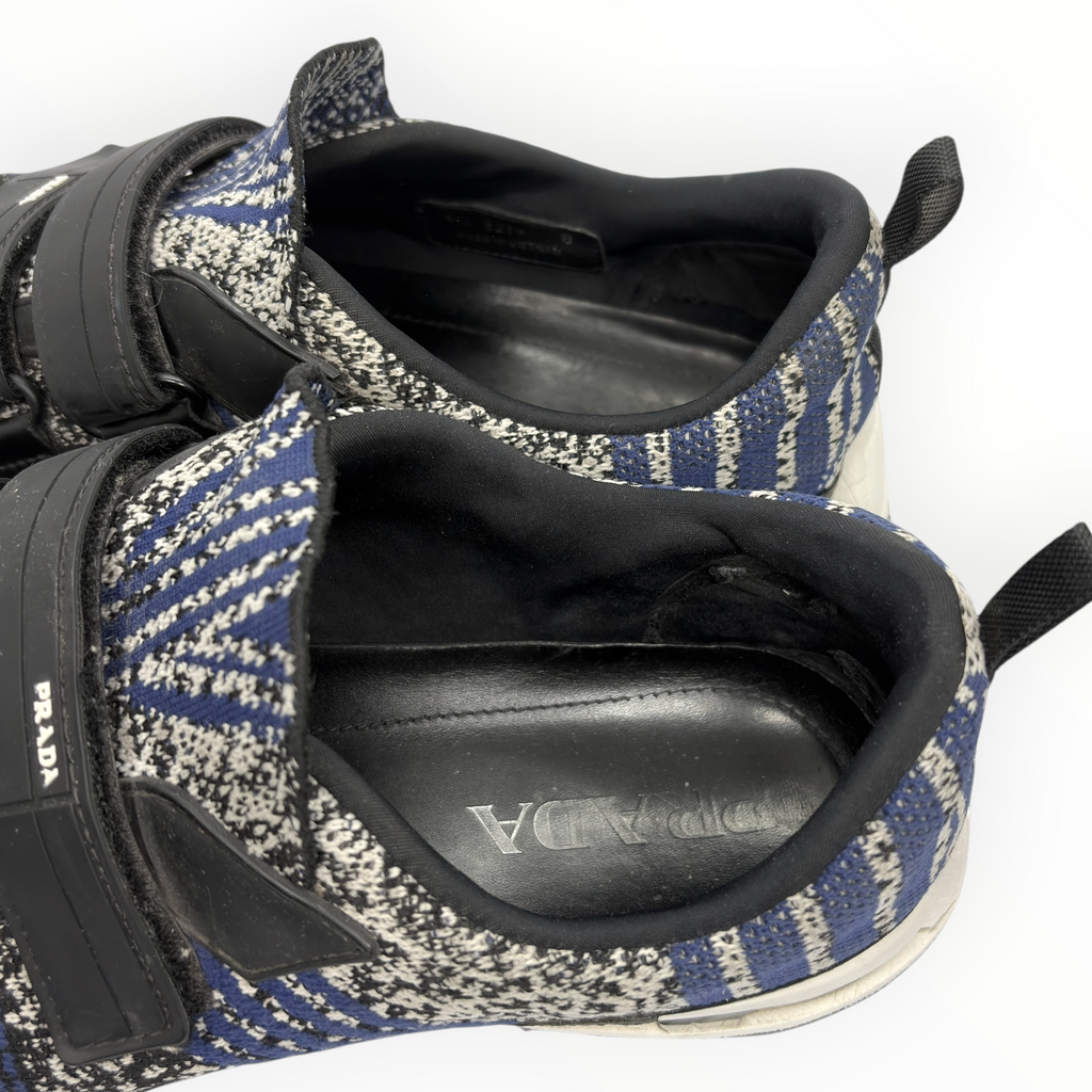 Prada Knit Double-Strap Velcro Sneakers
