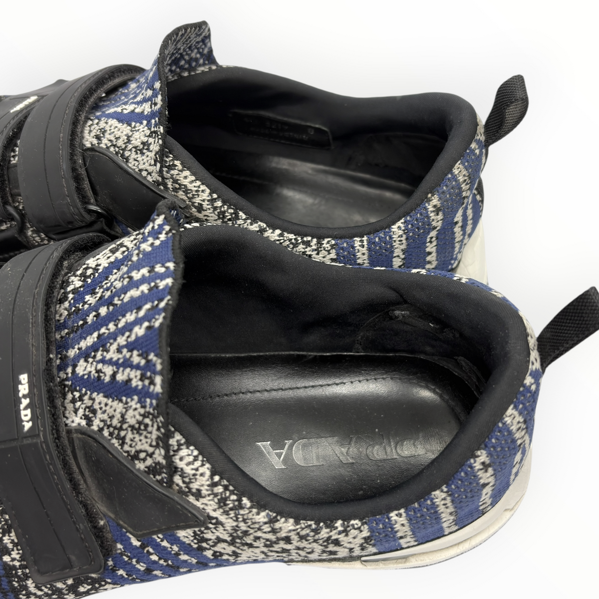 Prada Knit Double-Strap Velcro Sneakers