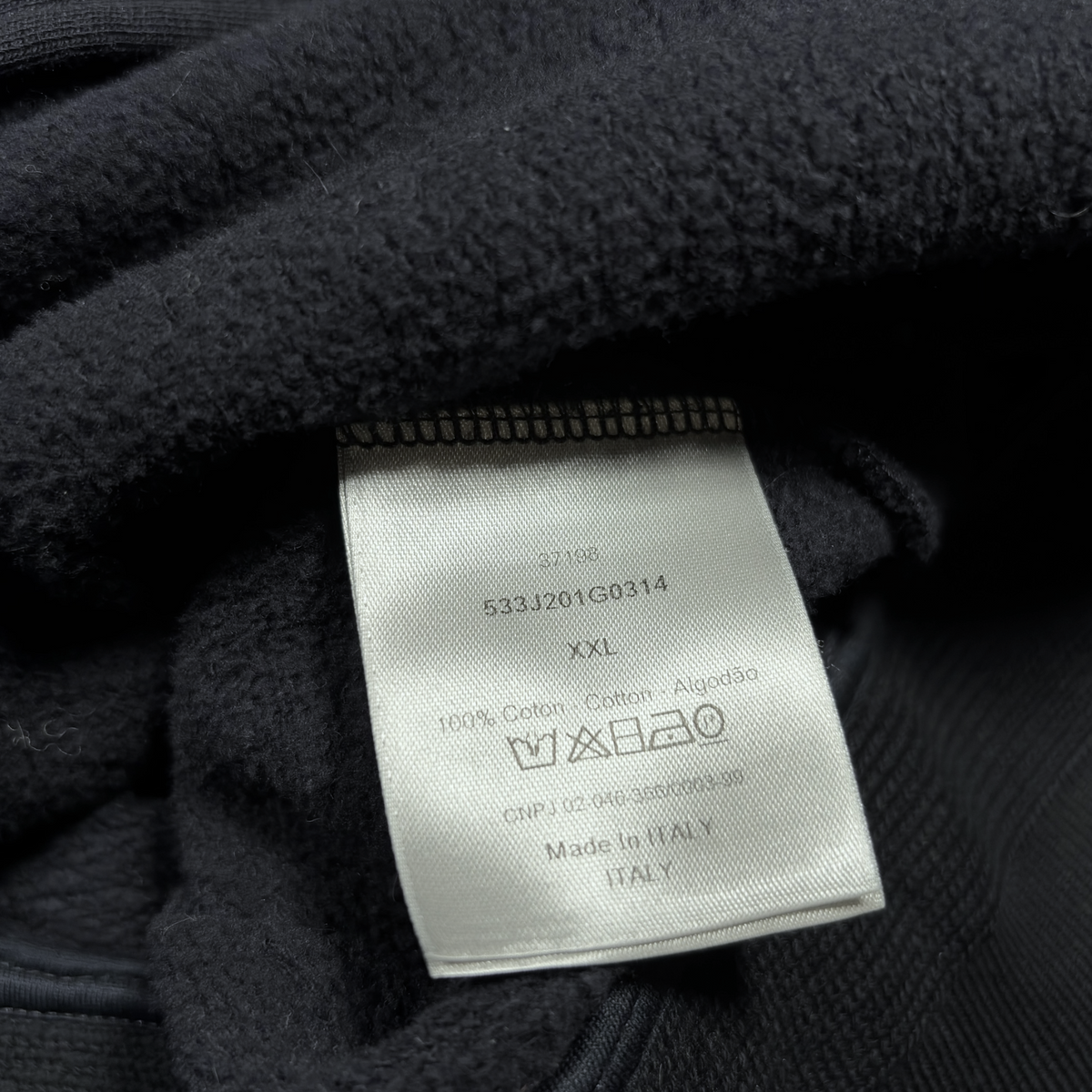 Dior 2015 Denim Yoke Bee-Embroidered Zip Hoodie