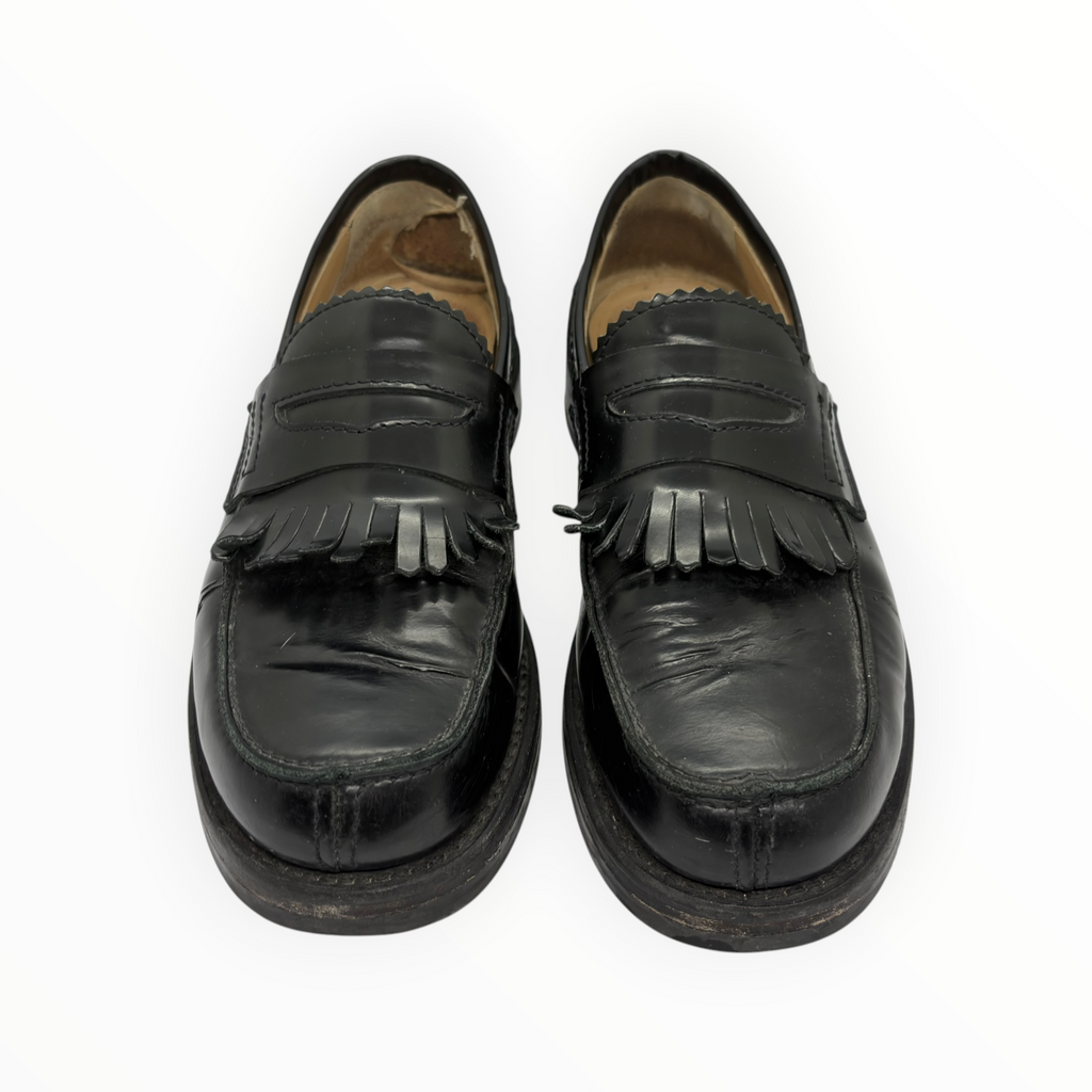 Our Legacy Black Leather Fringe Loafers