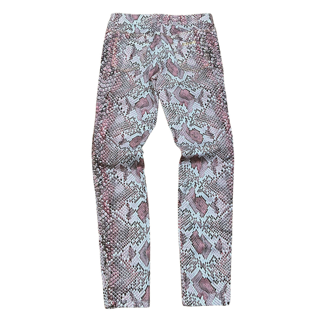 Just Cavalli Pink Python-Print Jeans