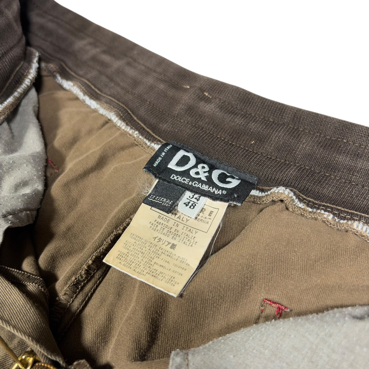 Dolce & Gabbana Olive Green Multi-Pocket Cargo Trousers