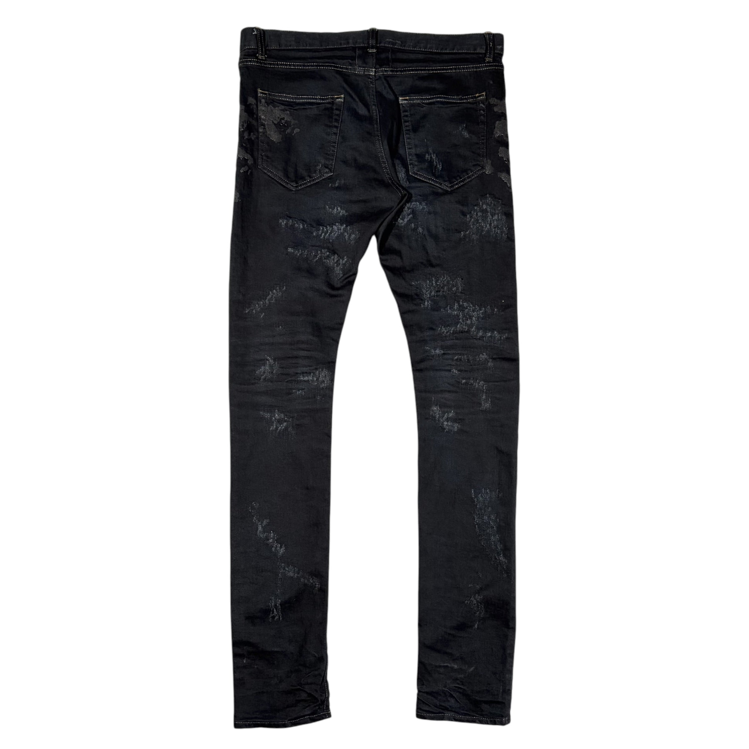 Saint Laurent Paris AW13 Oil Stain Scab Denim Jeans