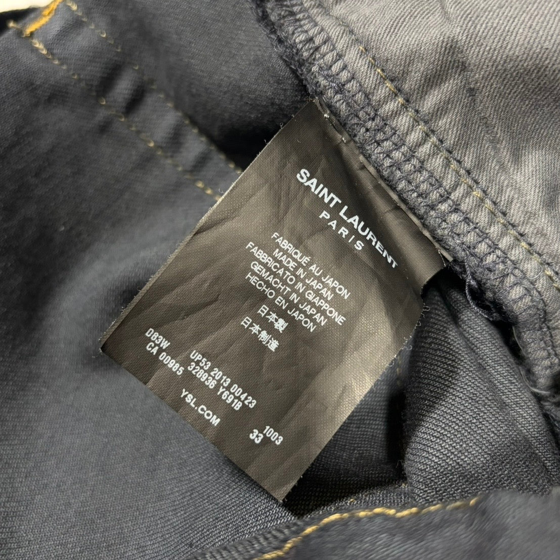 Saint Laurent Paris AW13 Oil Stain Scab Denim Jeans