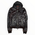 Dsquared2 00s Hooded Leather Bomber Jacket