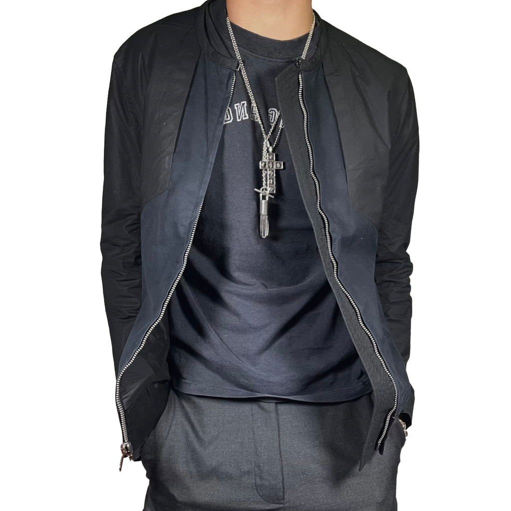 Rick Owens 2012 Bi-Color Velcro Panel Bomber Jacket