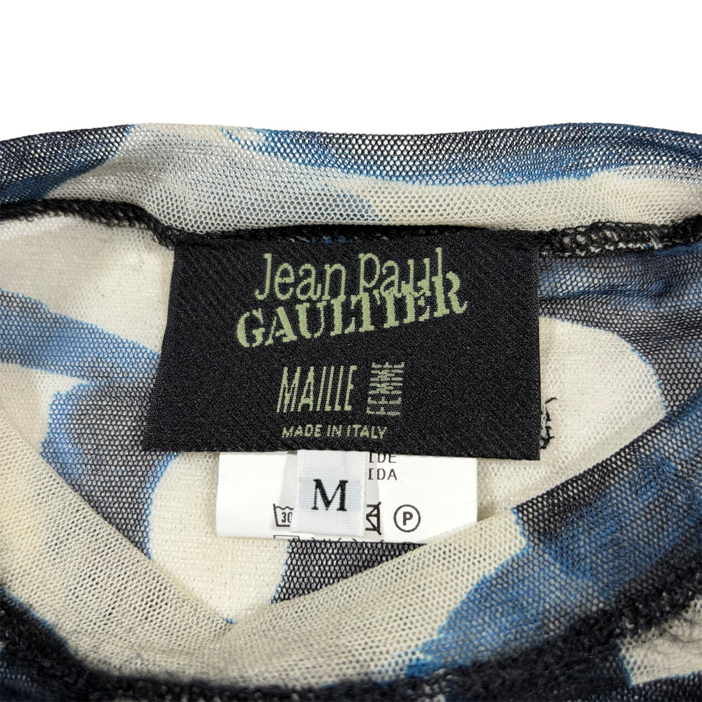 Jean Paul Gaultier Maille Femme SS2001 Calligraphy Mesh Long Sleeve Top