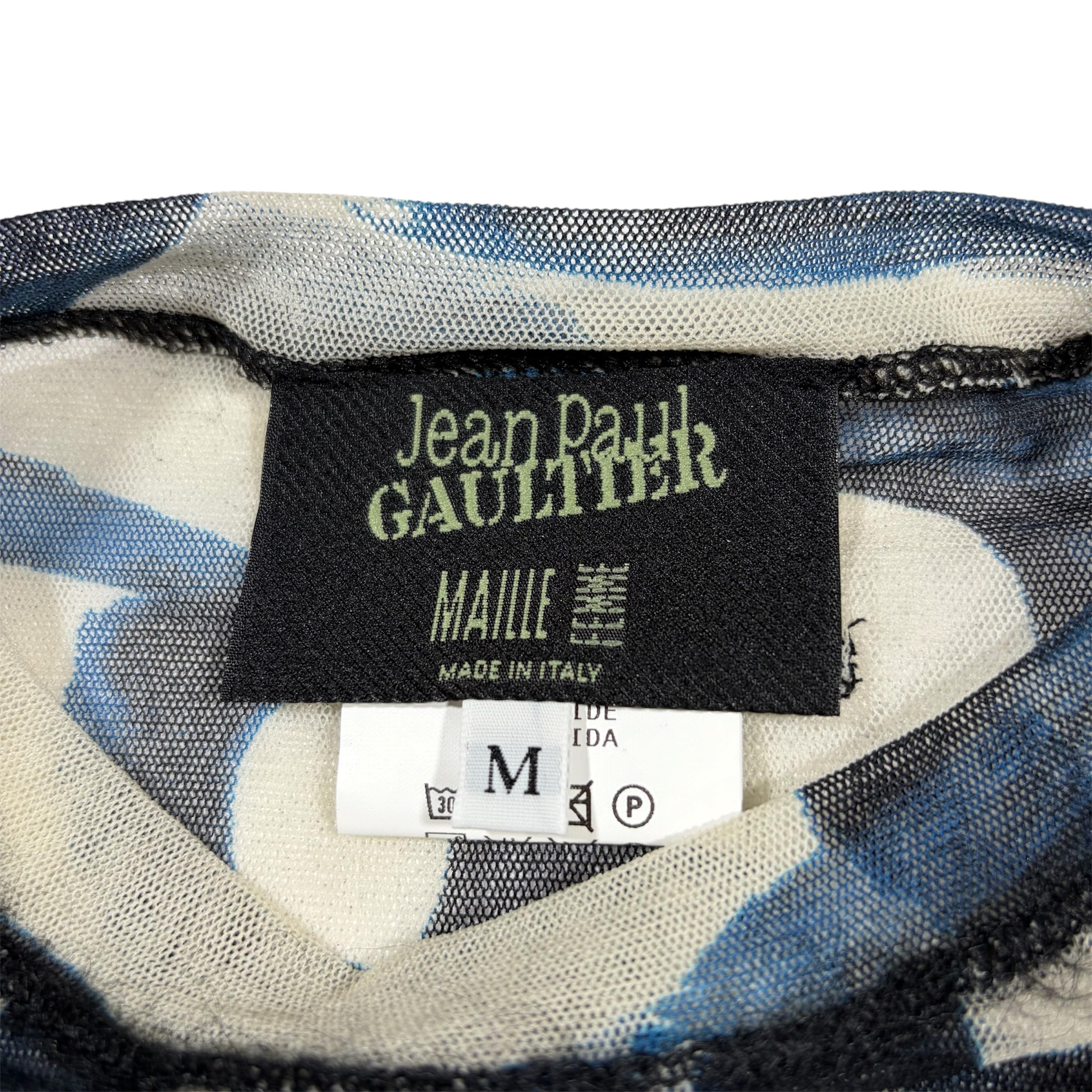 Jean Paul Gaultier Maille Femme SS2001 Calligraphy Mesh Long Sleeve Top