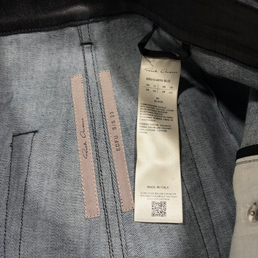 Rick Owens EDFU SS23 Waxed Bolan Jeans