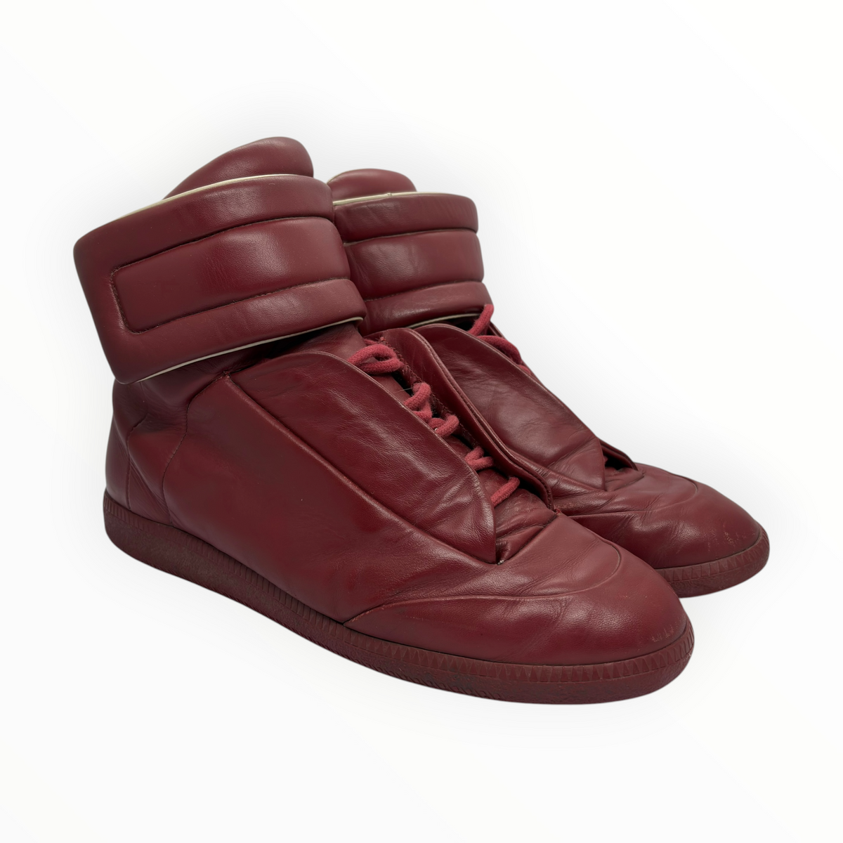 Maison Margiela Red Leather Future High-Top Sneakers